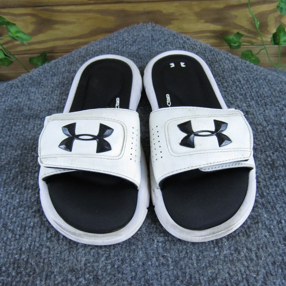 Under‎ Armour Slide  Boys Y 3 Medium Sandal White Synthetic Hook & Loop